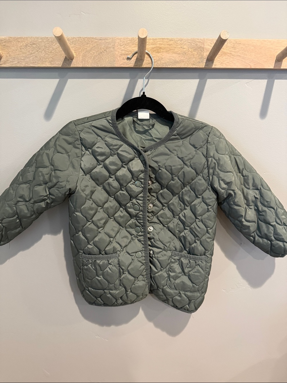 H&M Olive Green Quilted Kids Puffer Jacket
